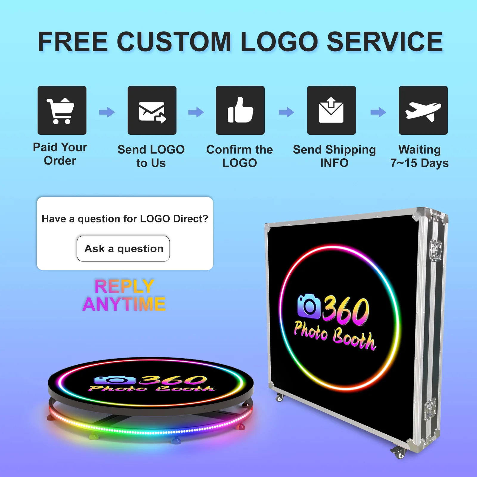 TechnoWhale 360 Photo Booth Video Spinner with 360 degree Rotating Selfie Machine Size 80cm Fits for 3 persons with Ytok Mobile Application - Image 7