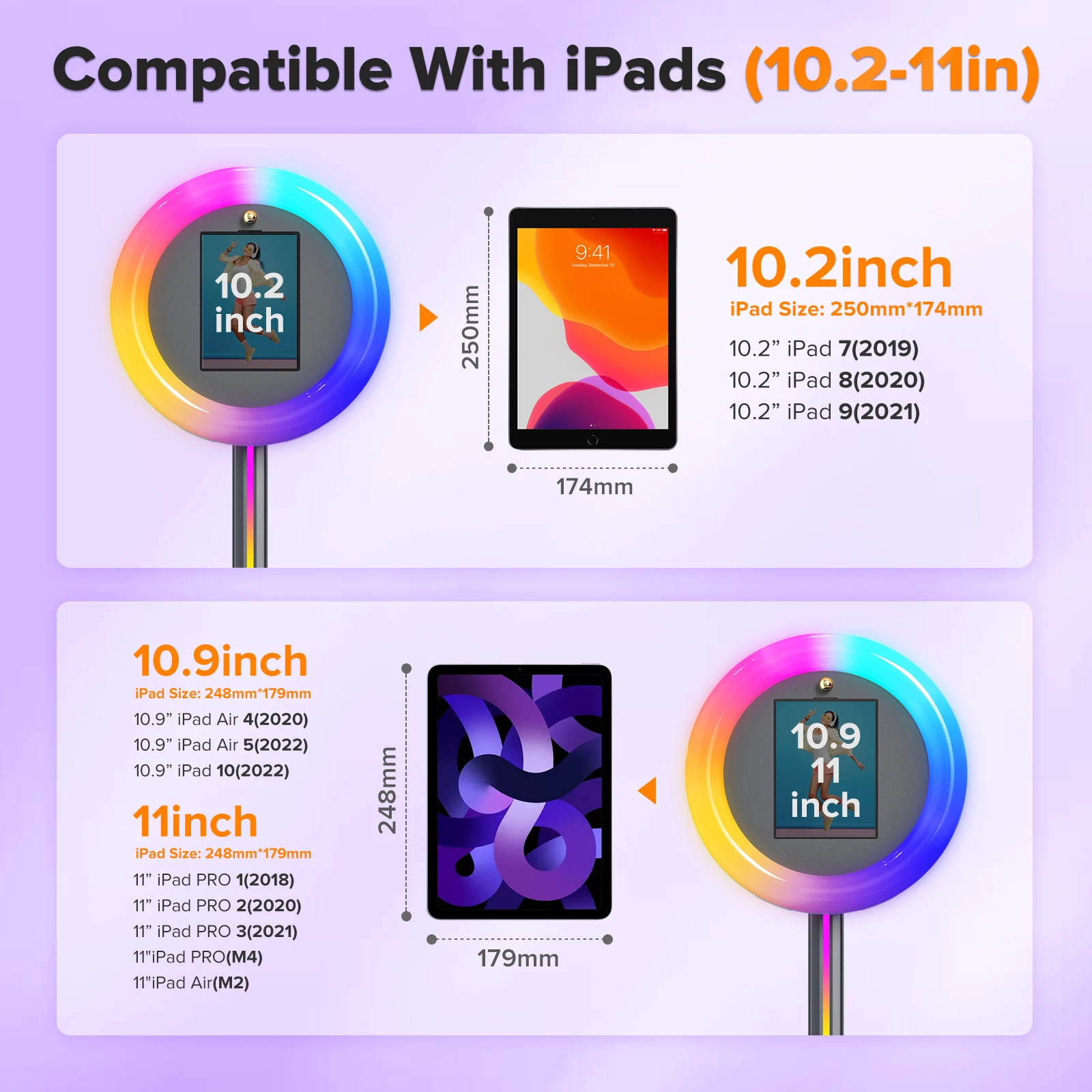 Xria XR-Q1V Portable iPad Photo Booth with Remote & APP Control | RGB Ring Light Selfie Booth Stand (B2B Rental Unit) - Image 4